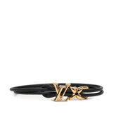 ルイ ヴィトン モノグラム ブレスレット LV ブルーム ブレスレット M8142Z ブラック ゴールド レザー メッキ レディース LOUIS VUITTON 【中古】